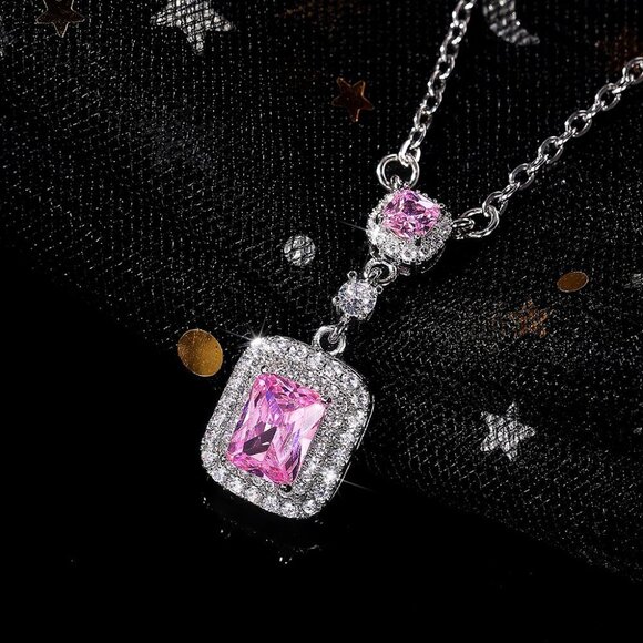 Jewelry - 💥Double Royal Pink Zircon Luxury Necklace for Women, UNVN12411